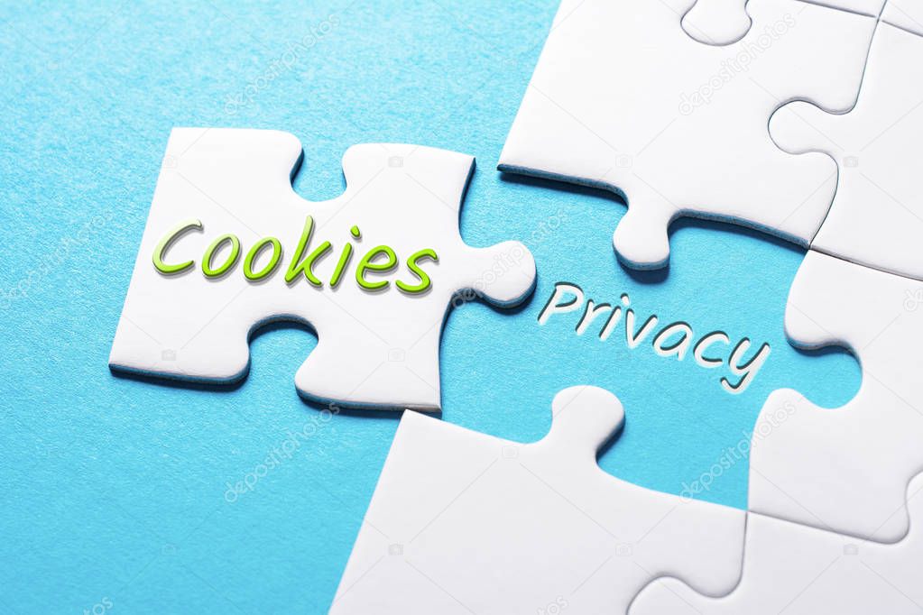 The Words Cookies And Privacy In Missing Piece Jigsaw Puzzle