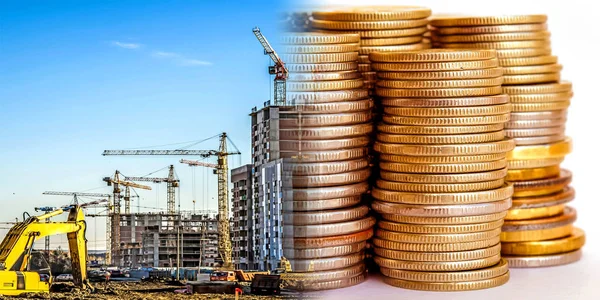 Panorama Van Het Gebouw Achtergrond Geld Het Concept Van Wijzigingen — Stockfoto