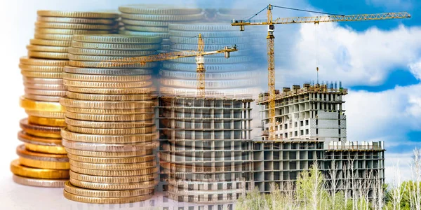 Panorama Van Het Gebouw Achtergrond Geld Het Concept Van Wijzigingen — Stockfoto
