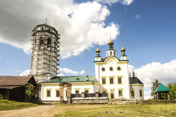 Russia Perm Region Orthodox Russian Church Background Summer Blue Sky — Stock Photo, Image