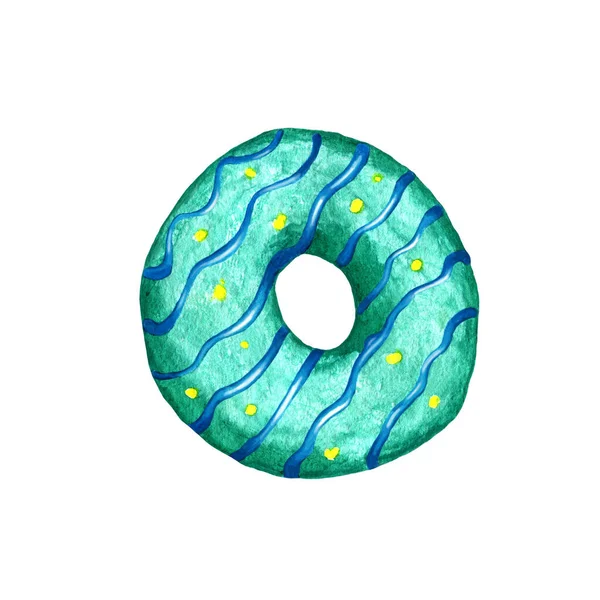 Donuts Aquarelle Mordu Dodu Lumineux Délicieux Journée Nationale Des Beignets — Photo