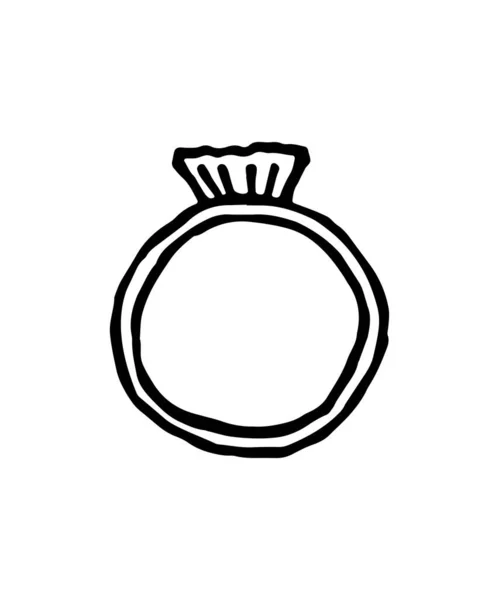 Un anillo está pintado en estilo garabato. Icono del anillo, ilustración vectorial. Estilo de diseño plano. vector anillo icono ilustración aislada sobre fondo blanco, anillo icono Eps10. anillo iconos diseño gráfico vector — Vector de stock