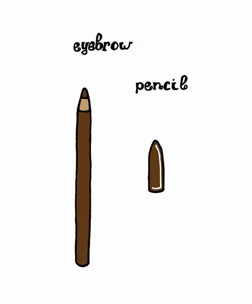 Lápis Composição Sobrancelha Esboçam Ícone Vetor Ícone Dos Lápis Sobrancelha —  Vetores de Stock