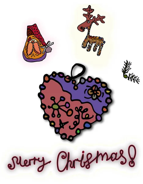 De inscriptie Merry Christmas aan de onderkant van de afbeelding. — Stockvector