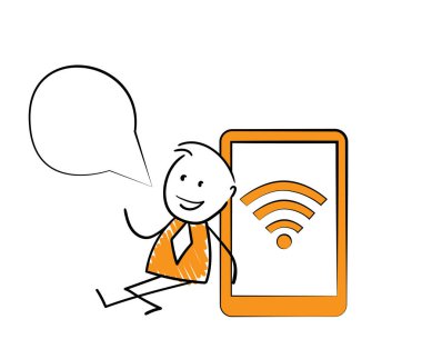 İşadamı, akıllı telefonlu bir ofis çalışanı. Erkek el çizimi karalama çizimi çizgi film tasarım karakteri - izole vektör çizimi insan çizimi. 