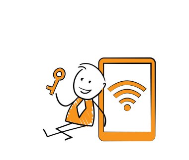 İşadamı, akıllı telefonlu bir ofis çalışanı. Erkek el çizimi karalama çizimi çizgi film tasarım karakteri - izole vektör çizimi insan çizimi. 