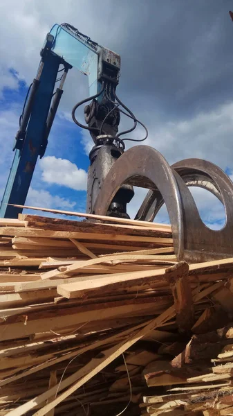 Bir elektrik santrali için odunu biyoyakıta dönüştürmek için gerekli ekipman.