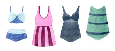  Beyaz arkaplanda çok renkli mayo resimleme