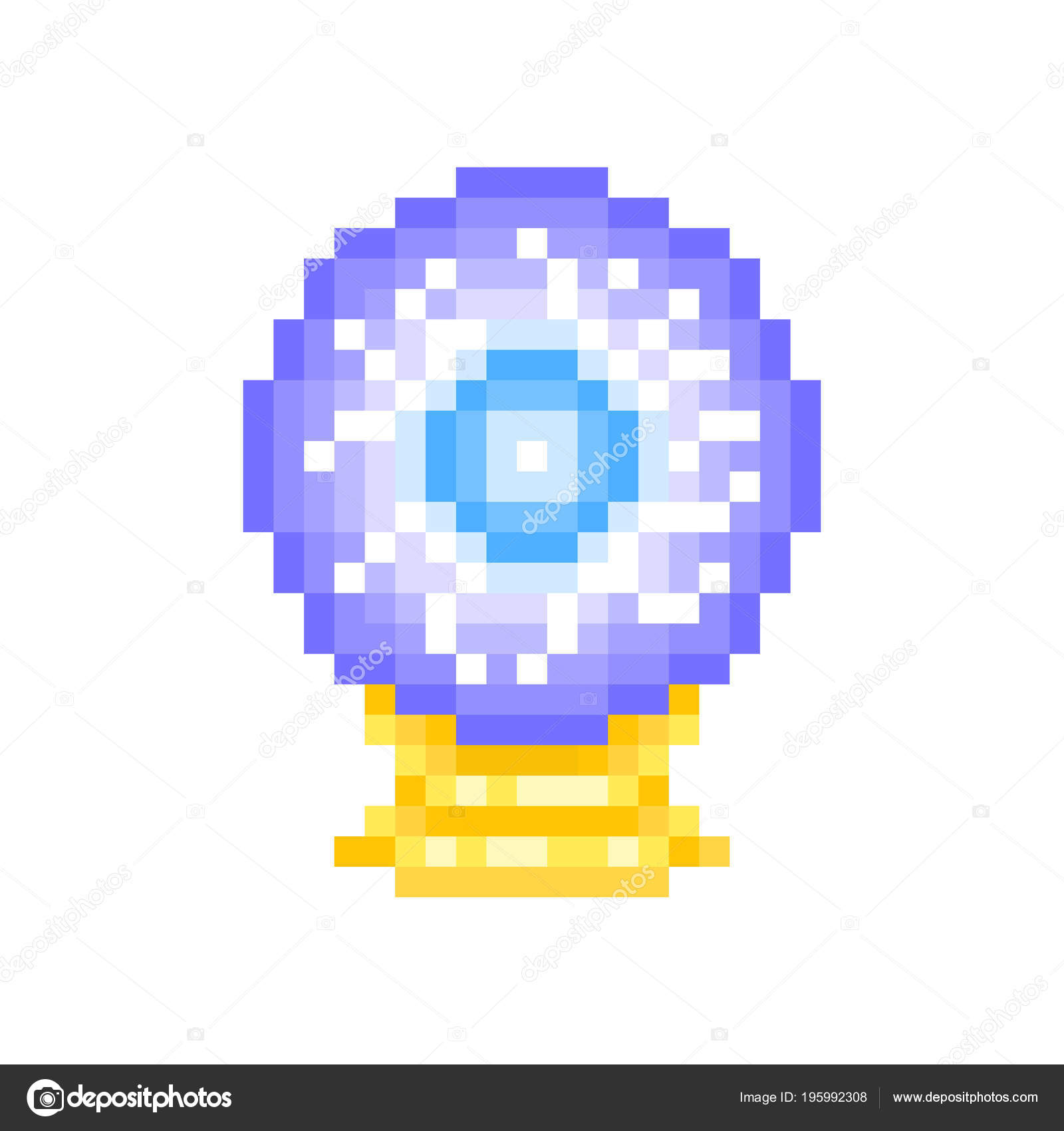 Vetores de Ícone Pixel Bola De Cristal Mágica Cartoleiro