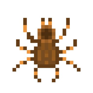 Beyaz arka plan üzerinde izole piksel sanat tarantula. Egzotik evde beslenen hayvan örümcek. Spooky halloween karakter. Retro vintage 80s; 90'lı yılların slot makinesidir/video oyun grafik. Büyük tehlikeli böcek. Güney Amerika faunası 