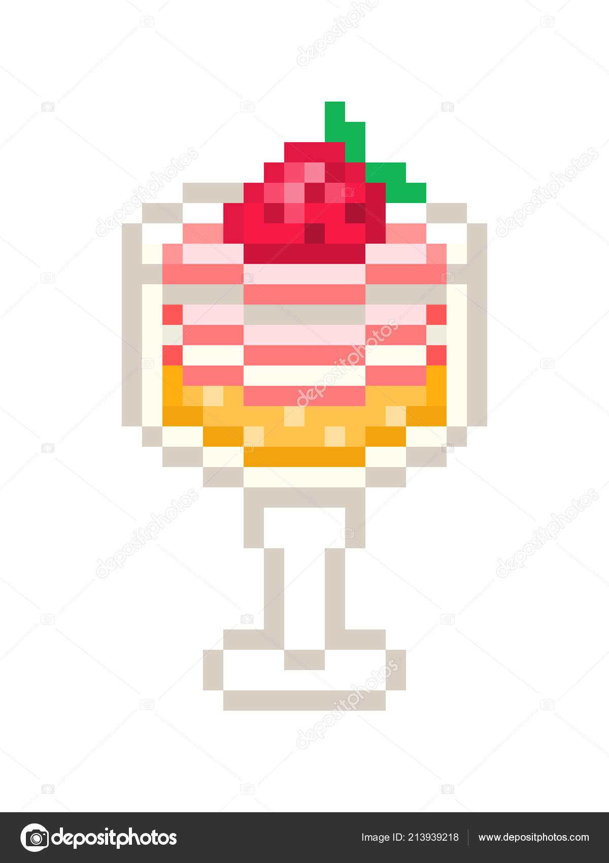 Menu de sorvete de pixel art, ícone vetorial de menu de papel