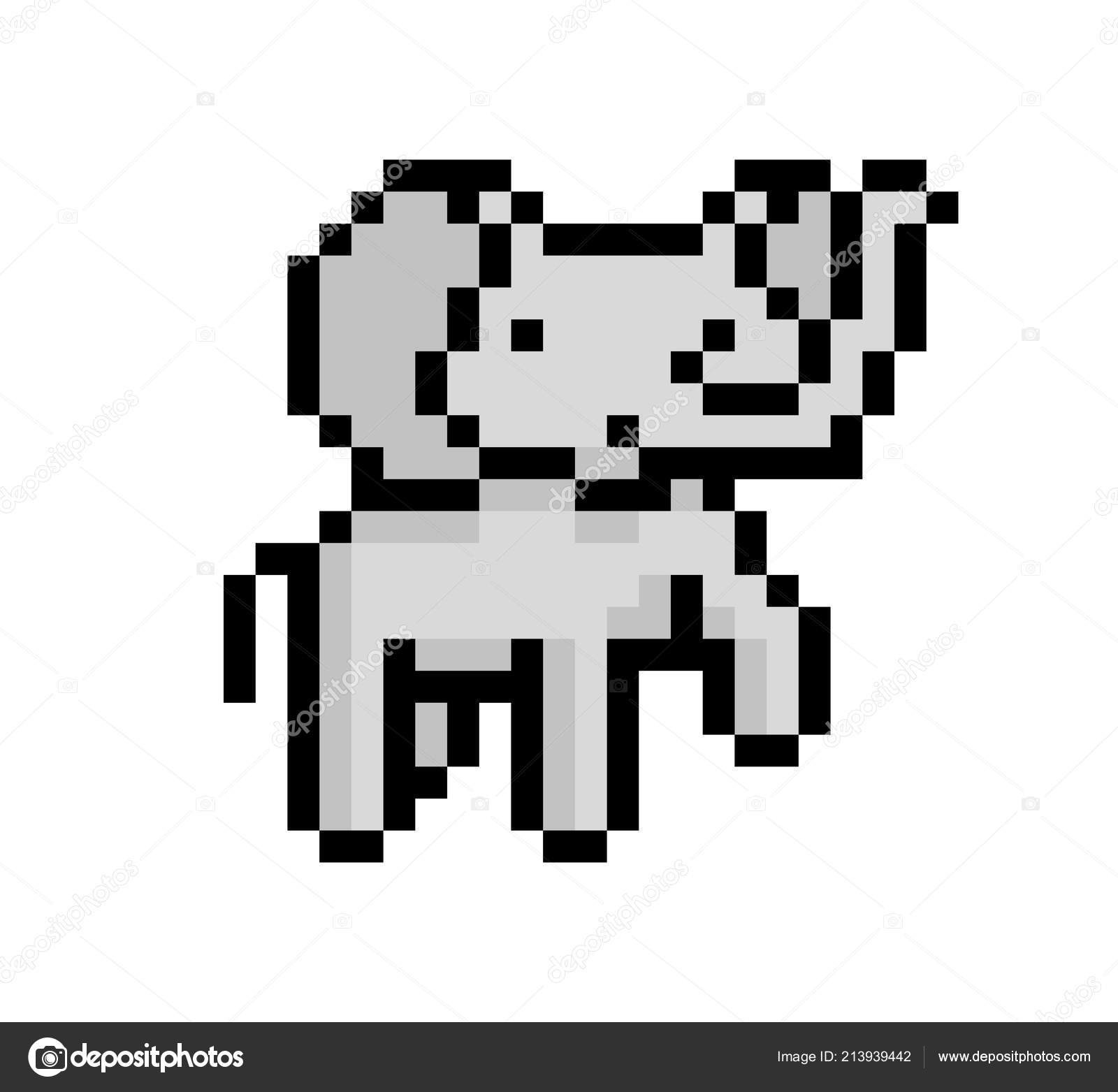 Ícone de cara de gato pixel art para jogo de 8 bits em fundo branco