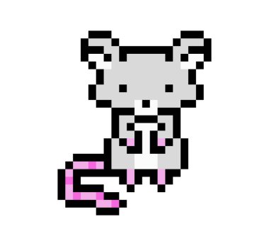 Beyaz arka plan üzerinde izole piksel sanat fare. Domesitc hayvan simgesi. Şirin 8 bit logosunu görmeniz gerekir. Retro vintage 80s; 90'lı yılların slot makinesidir/video oyun grafik. Küçük evde beslenen hayvan. Küçük laboratuvar sıçan. Yaban hayatı vole.