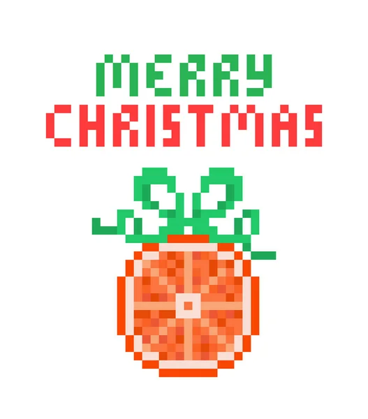 Arancio Essiccato Ornamento Albero Natale Decorato Con Fiocco Nastro Verde — Vettoriale Stock