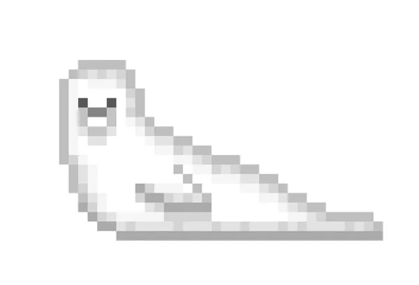 Roztomilý Bit Pixel Umění Bílé Dítě Tuleň Grónský Charakter Izolovaných — Stockový vektor