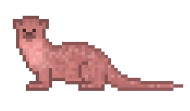 Otter, 80s-90s tarzı eski okul 8 bit piksel sanat yaban hayatı hayvan 