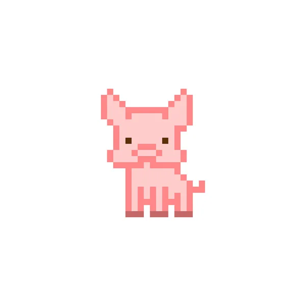 Cochon pixel art rose isolé sur fond blanc. Dômes — Image vectorielle