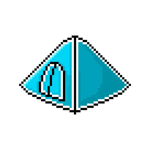 Icona Tenda Pixel Art Blu Isolata Sfondo Bianco Rifugio Simbolo — Vettoriale Stock