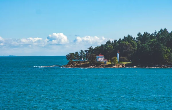 집입니다 캐나다에서는 바다를 여행하는 개념입니다 집들의 자연의 아름다움을 — 스톡 사진