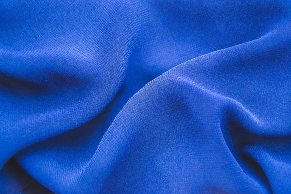 Close up imagem de tecido de chiffon azul — Fotografia de Stock