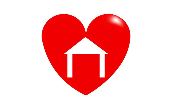 Início Logotipo Coração —  Vetores de Stock