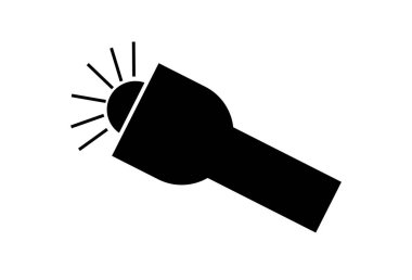 Basit el feneri simgesi, üzerinde beyaz izole