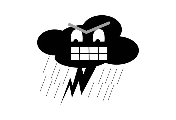 Θυμωμένος Σύννεφο Κάνοντας Μια Καταιγίδα — Διανυσματικό Αρχείο