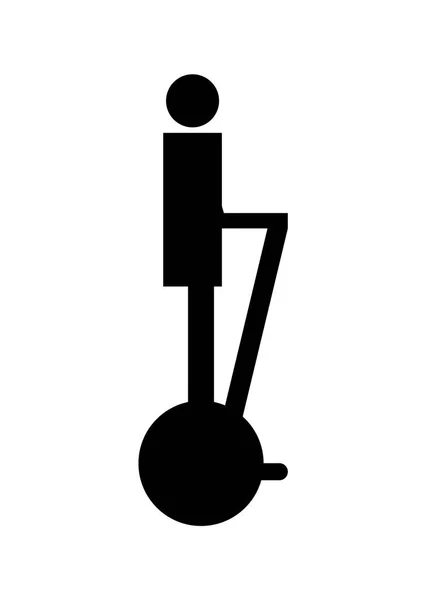 Persoon Een Segway Pictogram — Stockvector