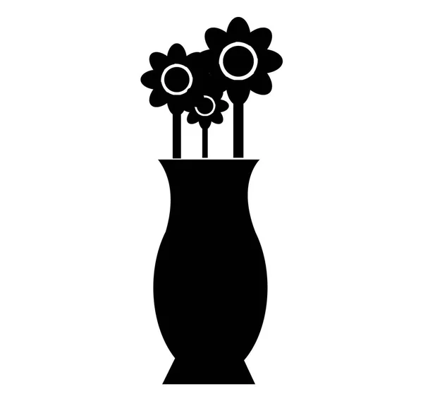 Váza Květinami Ikonou — Stockový vektor