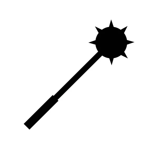 Silhouette Medieval Mace — Stock Vector