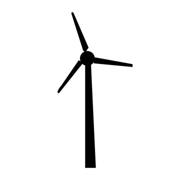 Kara yel değirmeni pervane siluet