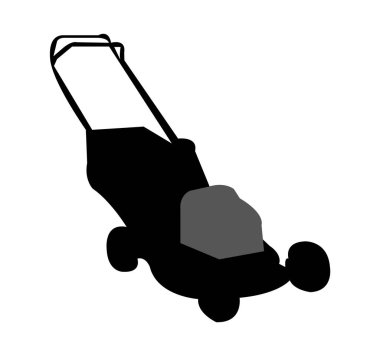 Basit çim biçme makinesi siluet