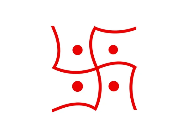 Indisches Symbol Rotes Hakenkreuz — Stockvektor