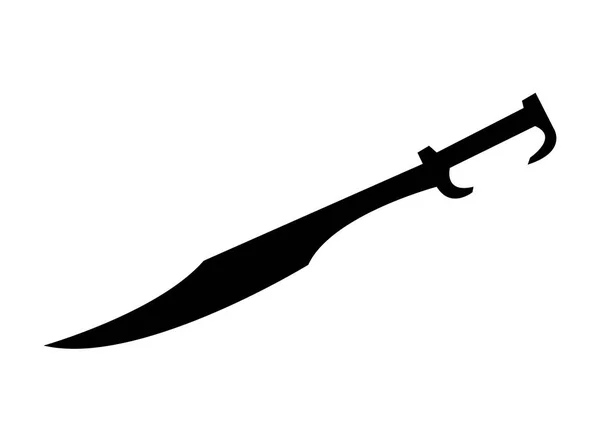 Short Spartan Sword Silhouette — Stock Vector