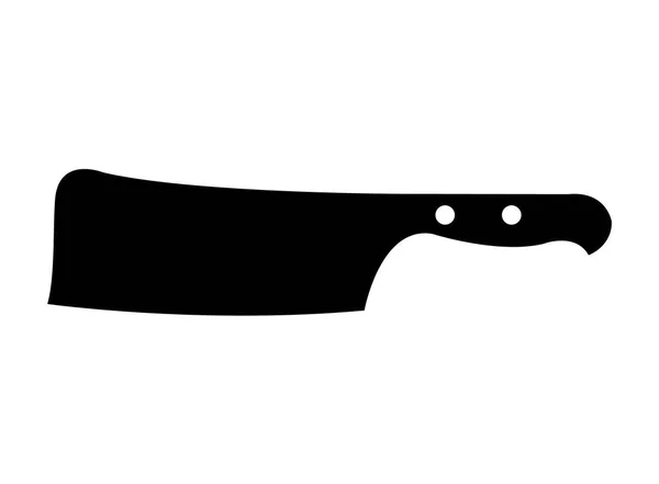 Jednoduchý Řeznický Nůž Silueta — Stockový vektor