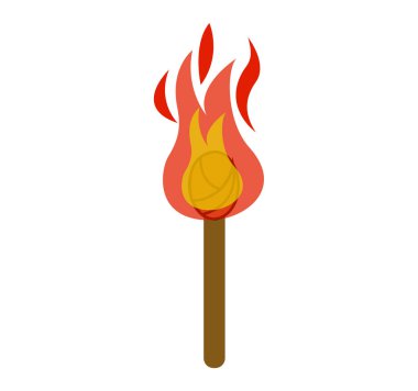 Meşale yangın illüstrasyon üzerinde