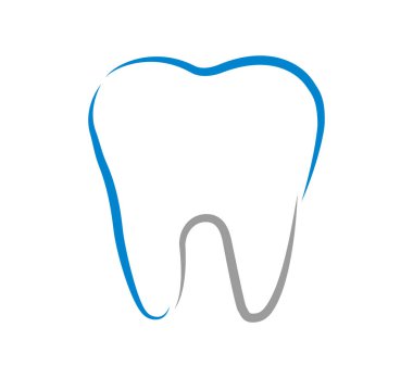 beyaz modern diş logosu