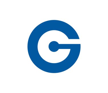 beyaz mavi basit kurumsal mektup logosu