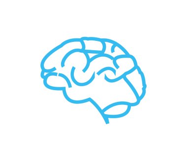 beyaz mavi beyin simgesi