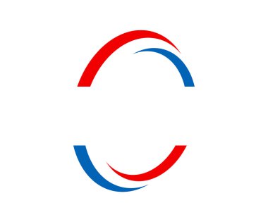 beyaz kırmızı mavi swoosh logo elemanı