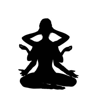 beyaz yoga hindu tanrı siluet