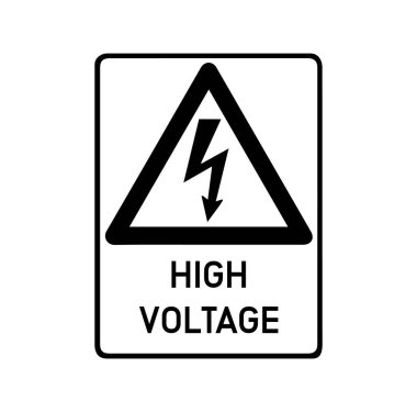 beyaz üzerinde yüksek gerilim işareti