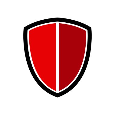 Kırmızı, siyah beyaz kalkan beyaz