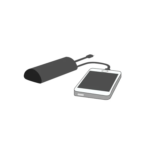 Téléphone Portable Chargeur Sur Blanc — Image vectorielle