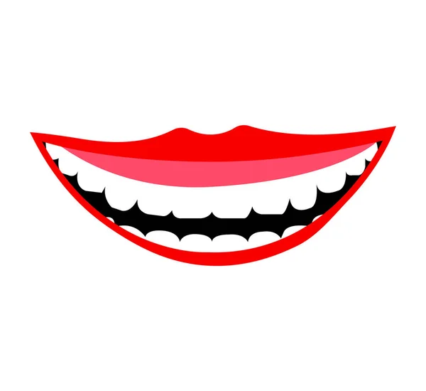 Lächelnder Mund Auf Weiß — Stockvektor