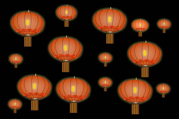 Китайские Фонари Задний Фон — стоковый вектор