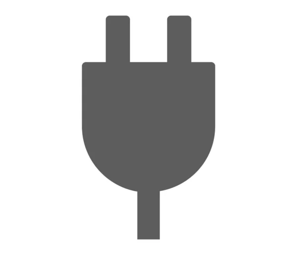 Black Electric Plug White — Stock Vector
