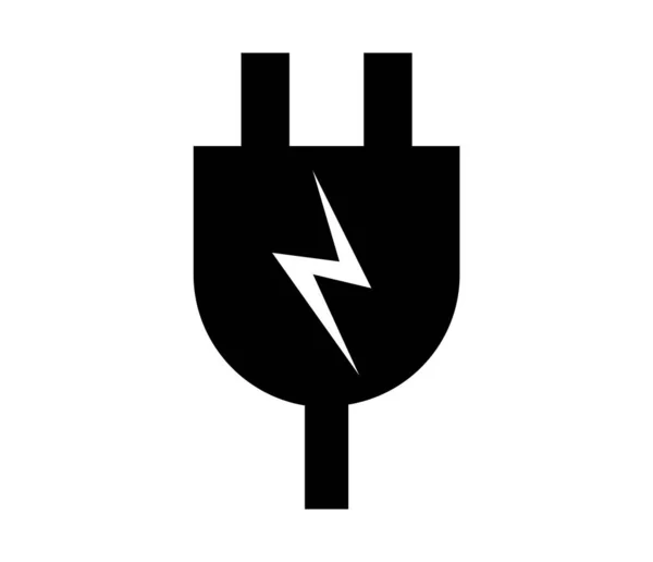 Черный Электрический Разъем Белом — стоковый вектор