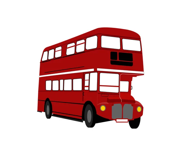 Autobús Rojo Dos Pisos — Vector de stock