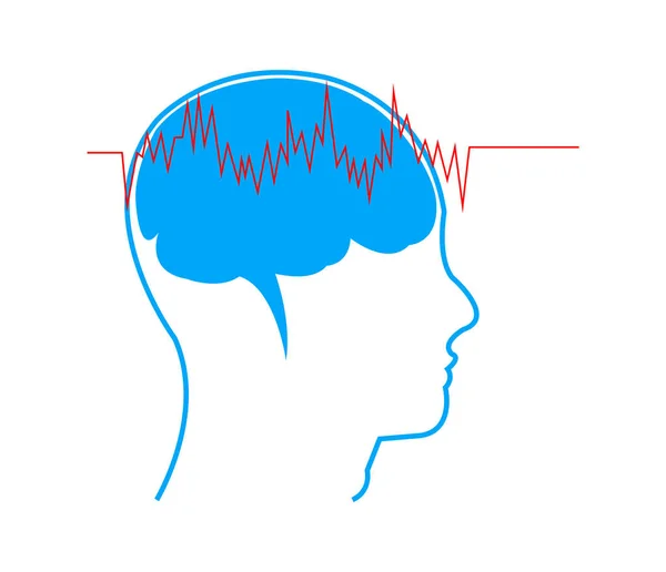 Icono Del Cerebro Blanco — Vector de stock